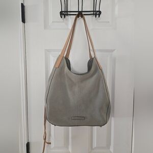 Lucky Brand Idah Light Seagrass Green Suede Leather Slouchy Hobo Shoulder Bag